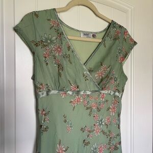 Jody California vintage Floral Green Dress